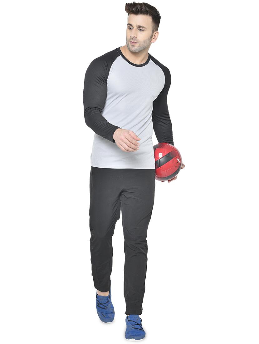 grey color block raglan t-shirt - 17617334 - Zoom Image - 4