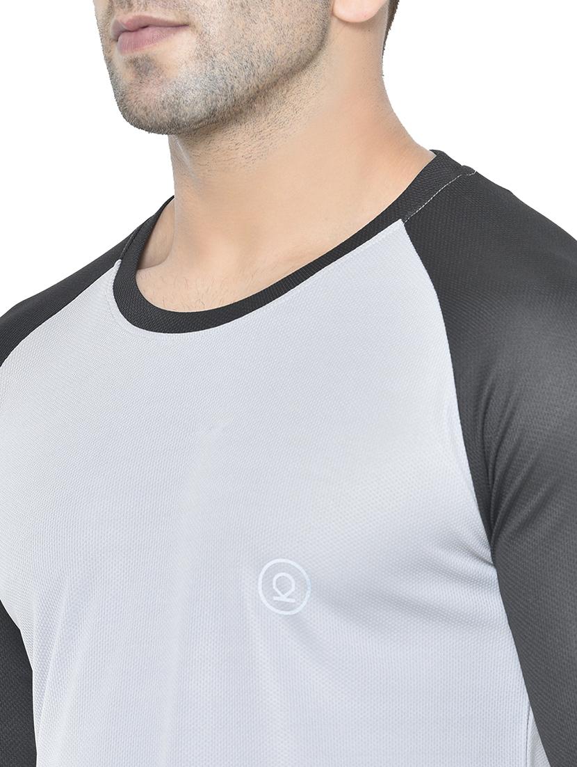 grey color block raglan t-shirt - 17617334 - Zoom Image - 5