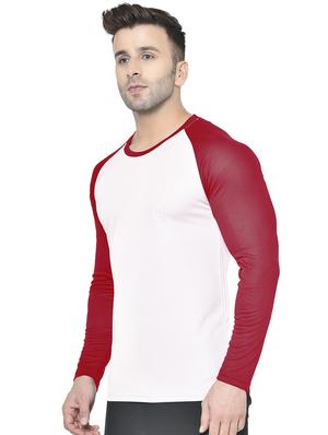 off white color block raglan t-shirt - 17617335 - Standard Image - 2