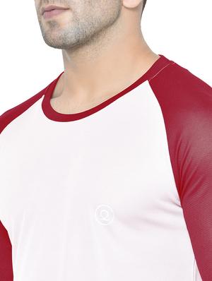 off white color block raglan t-shirt - 17617335 - Standard Image - 5