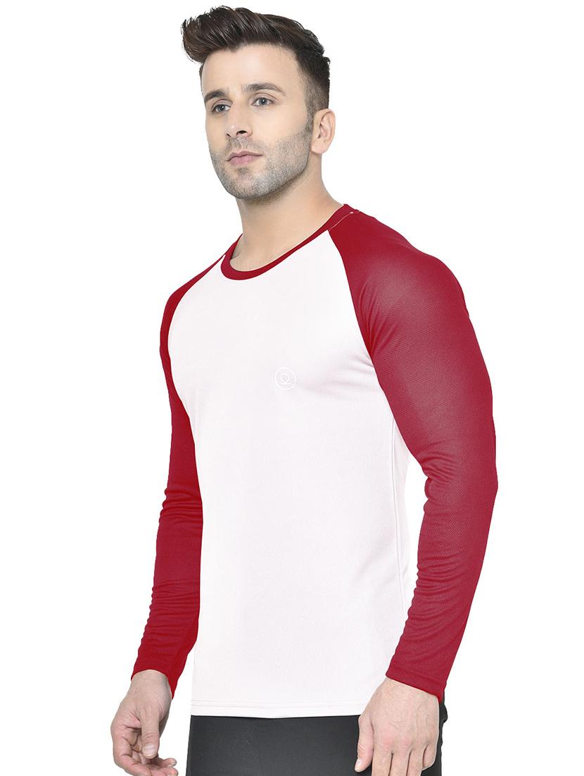 off white color block raglan t-shirt - 17617335 - Zoom Image - 2