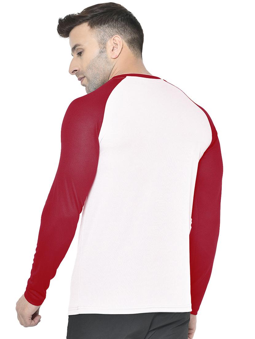 off white color block raglan t-shirt - 17617335 - Zoom Image - 3