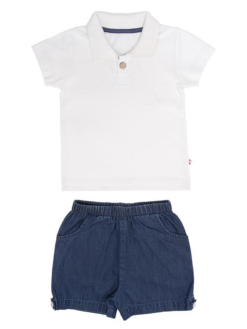 white cotton suit sets twin & dungree - 17617411 - Standard Image - 1