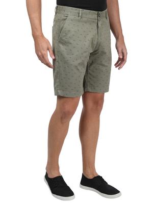 olive green printed bermuda shorts - 17617467 - Standard Image - 2