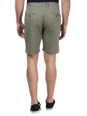 olive green printed bermuda shorts - 17617467 - Standard Image - 3