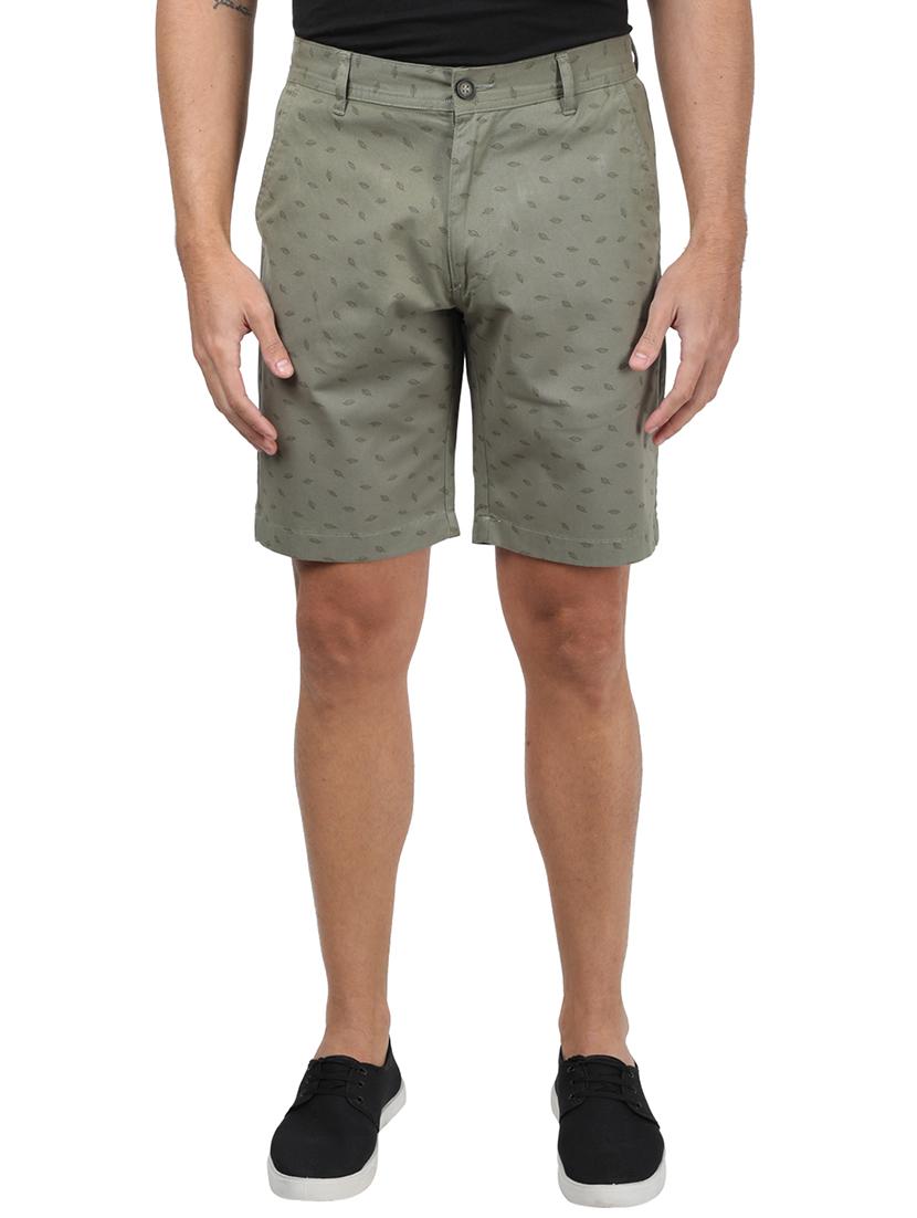 olive green printed bermuda shorts - 17617467 - Zoom Image - 1