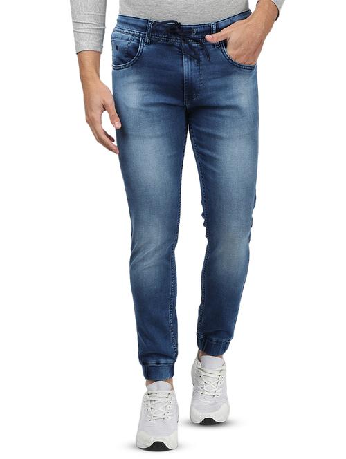 blue light washed jogger - 17617472 - Standard Image - 1