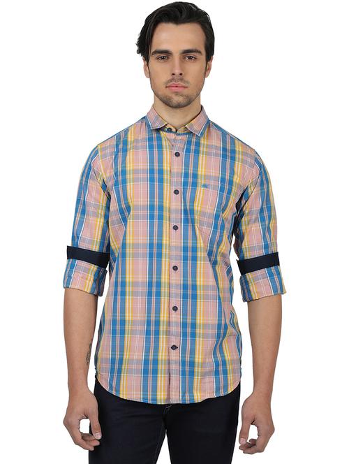 pink checkered casual shirt - 17617478 - Standard Image - 1