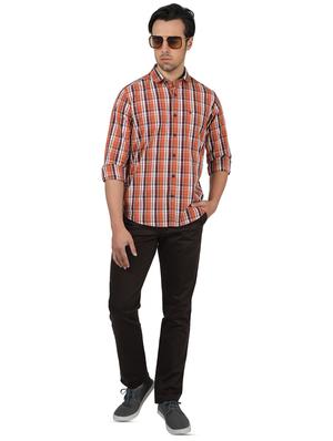 orange checkered casual shirt - 17617481 - Standard Image - 4