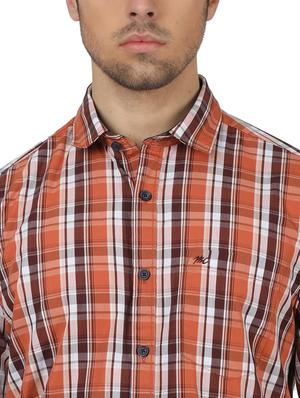 orange checkered casual shirt - 17617481 - Standard Image - 5