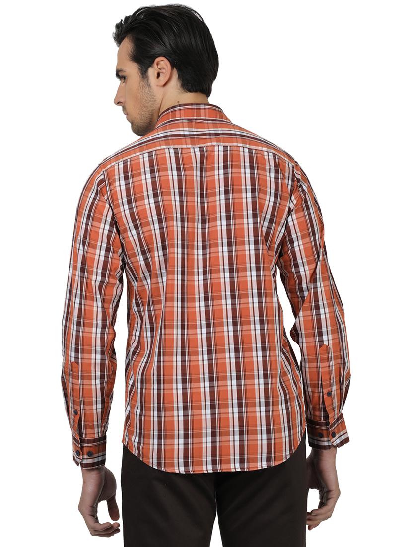 orange checkered casual shirt - 17617481 - Zoom Image - 3