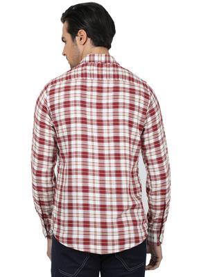 maroon checkered casual shirt - 17617482 - Standard Image - 3