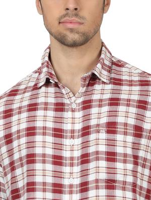 maroon checkered casual shirt - 17617482 - Standard Image - 5