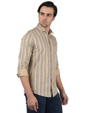 brown striped casual shirt - 17617486 - Standard Image - 2