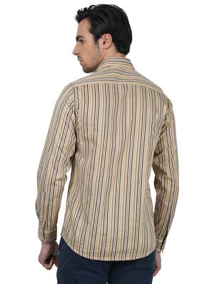 brown striped casual shirt - 17617486 - Standard Image - 3