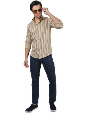 brown striped casual shirt - 17617486 - Standard Image - 4
