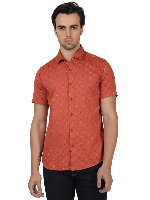 orange printed casual shirt - 17617493 - Standard Image - 1