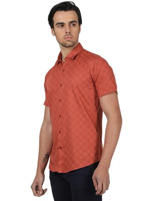 orange printed casual shirt - 17617493 - Standard Image - 2