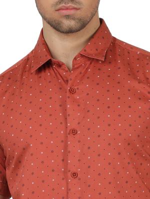 orange printed casual shirt - 17617493 - Standard Image - 5