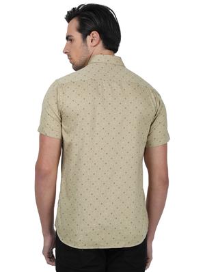 khaki printed casual shirt - 17617494 - Standard Image - 3
