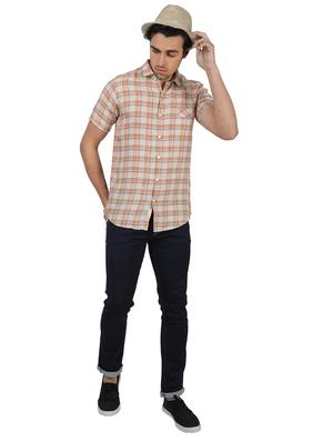 grey checkered linen casual shirt - 17617498 - Standard Image - 4