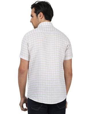 white checkered linen casual shirt - 17617500 - Standard Image - 3