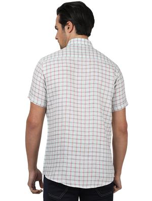 green checkered linen casual shirt - 17617501 - Standard Image - 3