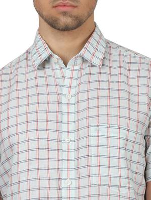 green checkered linen casual shirt - 17617501 - Standard Image - 5