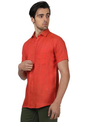 red striped linen casual shirt - 17617513 - Standard Image - 2