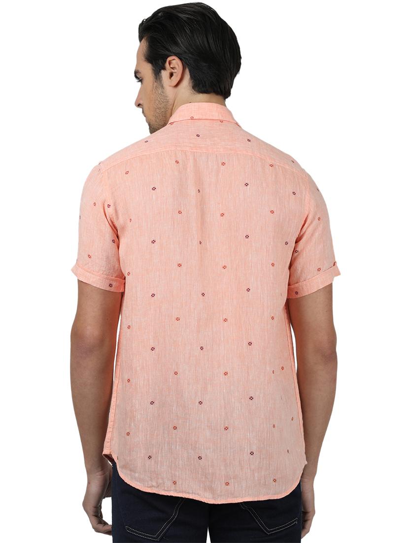 pink printed linen casual shirt - 17617522 - Zoom Image - 3
