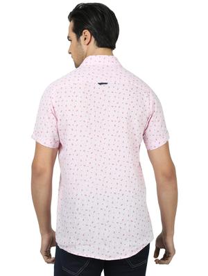 pink printed linen casual shirt - 17617523 - Standard Image - 3