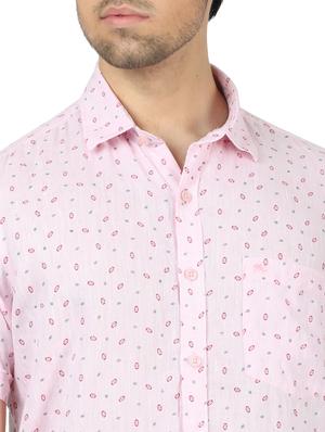 pink printed linen casual shirt - 17617523 - Standard Image - 5
