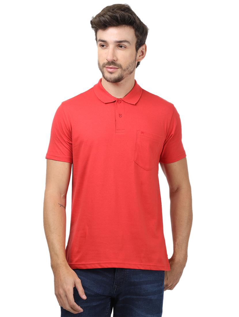 red solid polo t-shirt - 17617541 - Zoom Image - 1