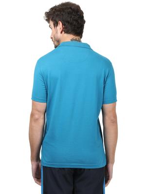 blue solid polo t-shirt - 17617542 - Standard Image - 3