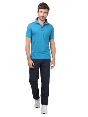 blue solid polo t-shirt - 17617542 - Standard Image - 4