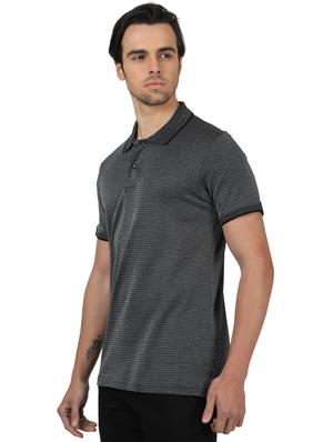 grey self design polo t-shirt - 17617543 - Standard Image - 2