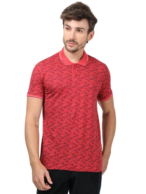 red camouflage polo t-shirt - 17617553 - Standard Image - 1