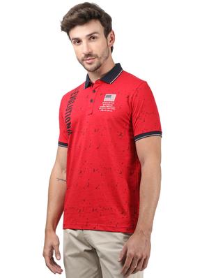 red printed polo t-shirt - 17617555 - Standard Image - 2