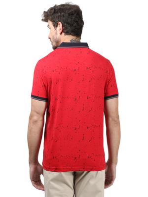 red printed polo t-shirt - 17617555 - Standard Image - 3