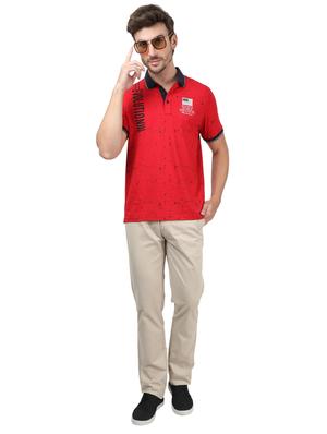 red printed polo t-shirt - 17617555 - Standard Image - 4