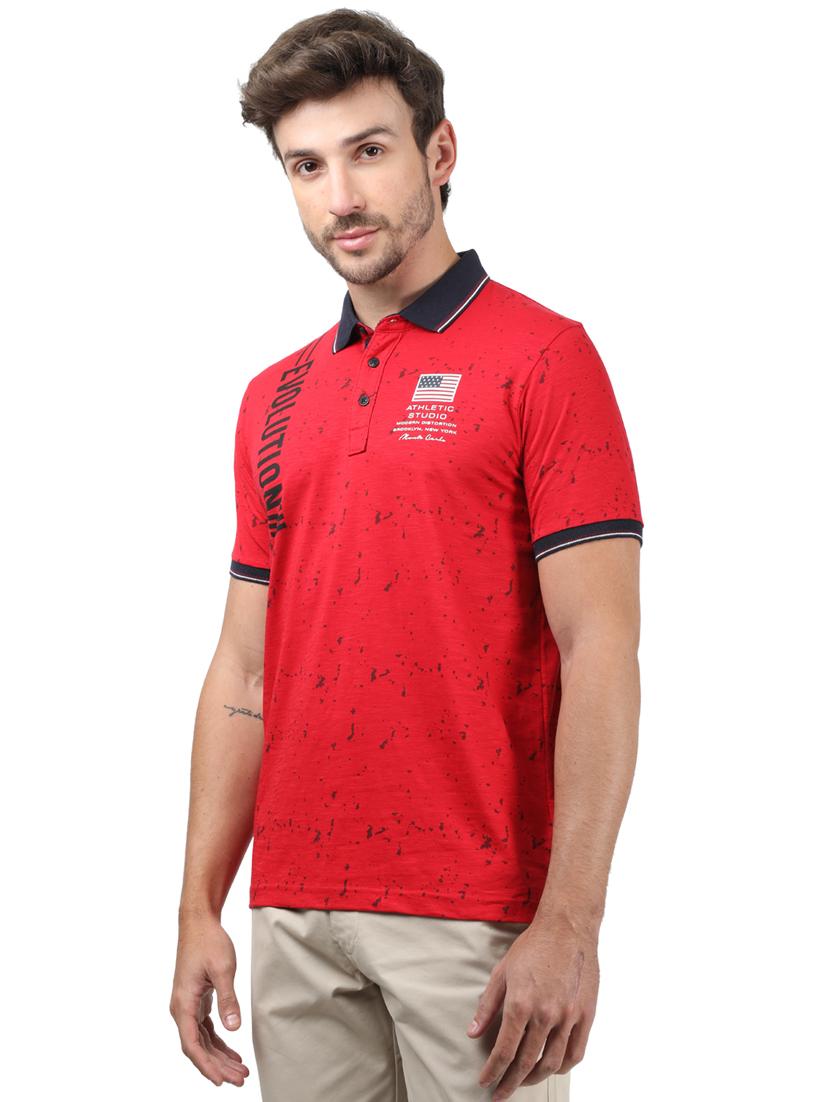 red printed polo t-shirt - 17617555 - Zoom Image - 2