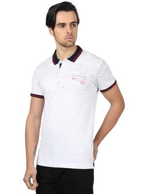 white printed polo t-shirt - 17617559 - Standard Image - 2