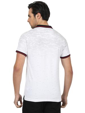 white printed polo t-shirt - 17617559 - Standard Image - 3