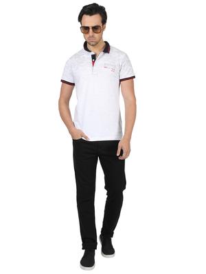white printed polo t-shirt - 17617559 - Standard Image - 4