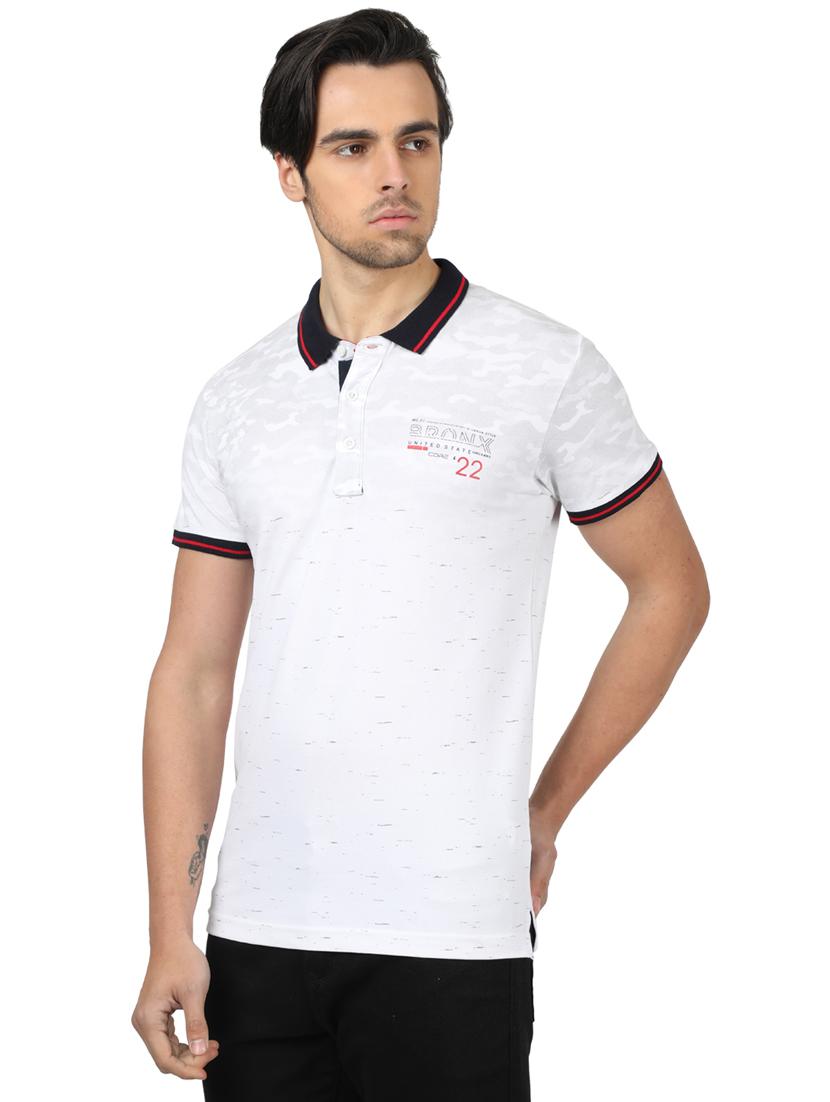 white printed polo t-shirt - 17617559 - Zoom Image - 2