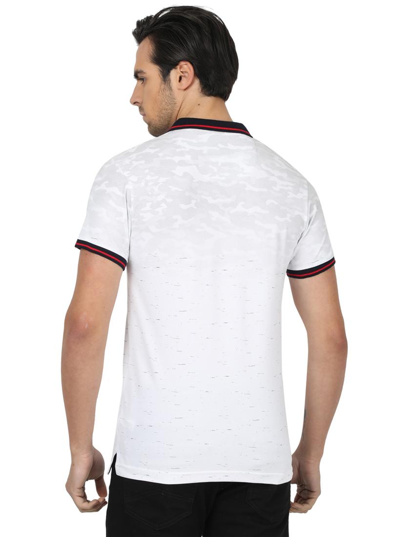 white printed polo t-shirt - 17617559 - Zoom Image - 3