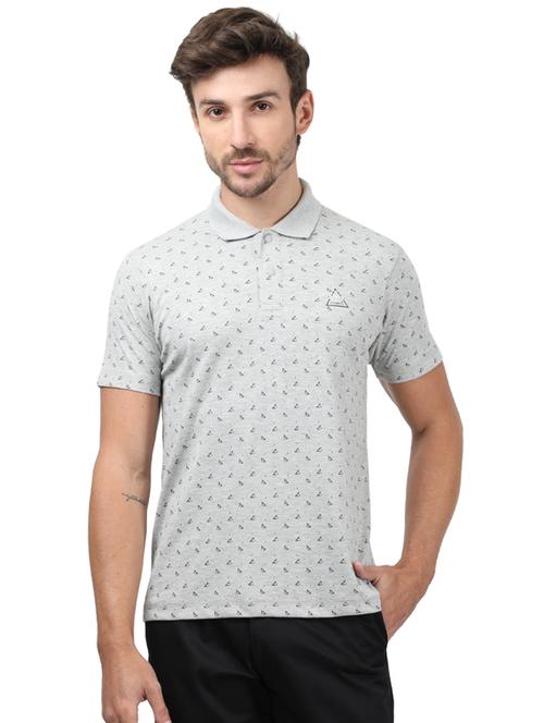 grey printed polo t-shirt - 17617565 - Standard Image - 1