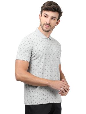 grey printed polo t-shirt - 17617565 - Standard Image - 2