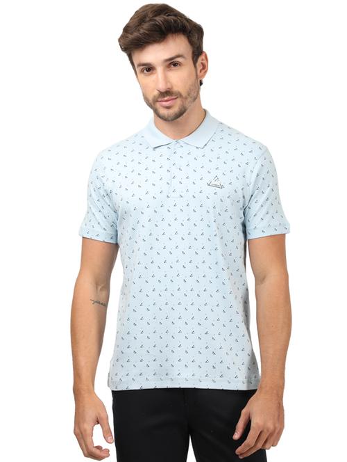 light blue printed polo t-shirt - 17617566 - Standard Image - 1
