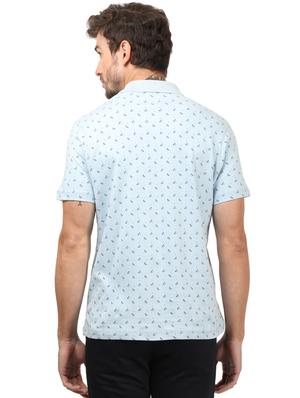 light blue printed polo t-shirt - 17617566 - Standard Image - 3